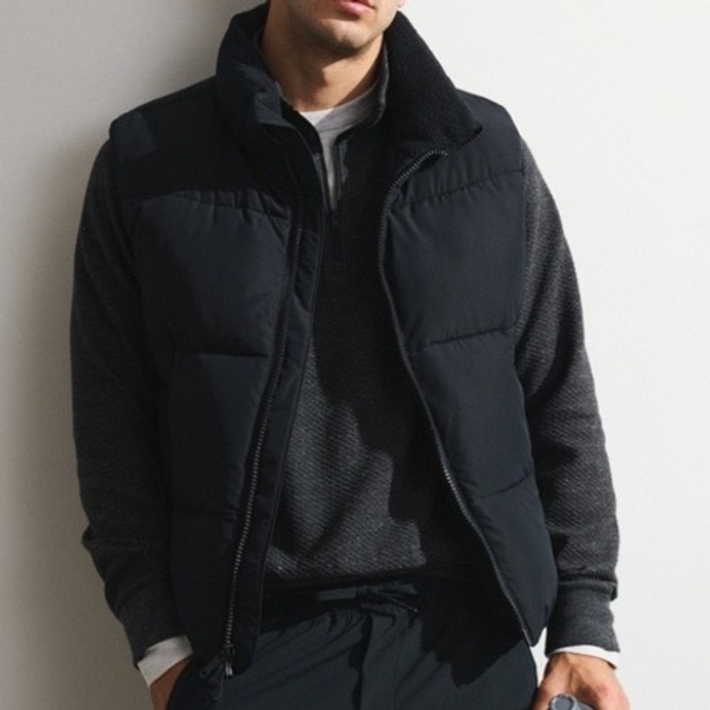 Abercrombie & Fitch YPB Mens On The Go Puffer Vest Black XXL NEW Gorpcore Winter